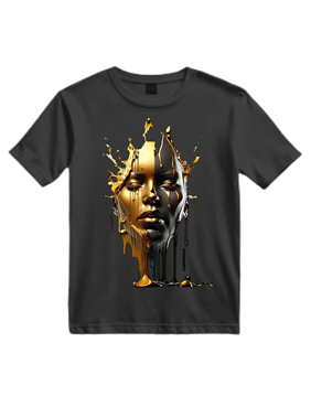 Golden Essence" Drip Art T-Shirt